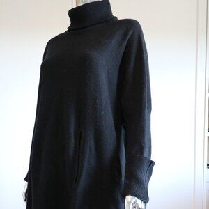 Black Turtleneck Sweater with Front Pockets
